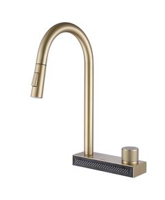 Купить Смеситель ABBER Wasser Kreis AF8114G для кухни с выдвижной лейкой, золото матовое (af8114g) по цене 39100 руб., в Санкт-Петебруге в интернет магазине 100-Систем, а также дургие товары ABBER из раздела Рычажные смесители и Смесители для кухни