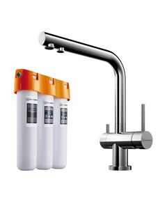 Купить Комплект смеситель+фильтр Nagano-C + Pure drop Lite (4146.8028) по цене 32988 руб., в Санкт-Петебруге в интернет магазине 100-Систем, а также дургие товары Omoikiri из раздела Смесители с подключением фильтра и Смесители для кухни