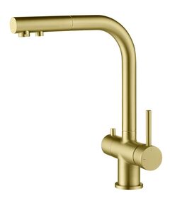 Купить Смеситель Timo Saona 2356/17FL с выдвижной лейкой, золото матовое (2356/17fl) по цене 47479 руб., в Санкт-Петебруге в интернет магазине 100-Систем, а также дургие товары TIMO из раздела Смесители с подключением фильтра и Смесители для кухни