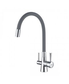 Купить Смеситель Lemark Comfort LM3075C-Gray для кухни  с подключением к фильтру с питьевой водой (lm3075c-gray) по цене 11640 руб., в Санкт-Петебруге в интернет магазине 100-Систем, а также дургие товары LEMARK из раздела Смесители с подключением фильтра и Смесители для кухни