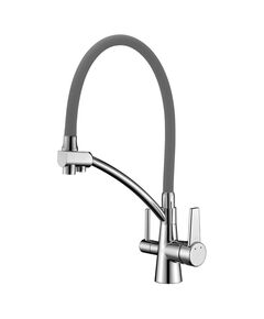Купить Смеситель Lemark Comfort LM3071C-Gray для кухни  с подключением к фильтру с питьевой водой (lm3071c-gray) по цене 16810 руб., в Санкт-Петебруге в интернет магазине 100-Систем, а также дургие товары LEMARK из раздела Смесители с подключением фильтра и Смесители для кухни