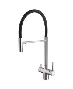 Купить Смеситель ABBER Wasser Kreis AF81141 для кухни с подключением фильтра и выдвижной лейкой, хром (af81141) по цене 19700 руб., в Санкт-Петебруге в интернет магазине 100-Систем, а также дургие товары ABBER из раздела Смесители с подключением фильтра и Смесители для кухни