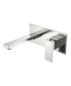 Купить Смеситель для умывальника из стены Qubic Brushed Nickel (475-nb) по цене 31618 руб., в Санкт-Петебруге в интернет магазине 100-Систем, а также дургие товары BOHEME из раздела Встраиваемые настенные смесители для раковины и Смесители для раковины