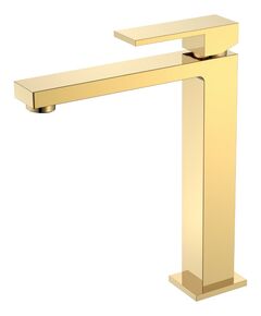Купить Смеситель для умывальника высокий Qubic Shinny Gold (472-G) по цене 26789 руб., в Санкт-Петебруге в интернет магазине 100-Систем, а также дургие товары BOHEME из раздела Рычажные смесители и Смесители для раковины
