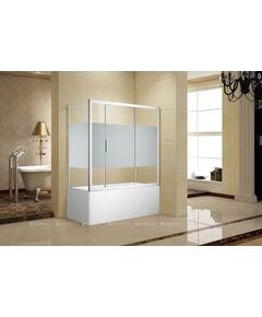 Купить Шторка на ванну c боковой стенкой Aquanet Practic AE10-B-150H150U-CP + AE10-F-75H150U-CP (00254246) по цене 38180 руб., в Санкт-Петебруге в интернет магазине 100-Систем, а также дургие товары AQUANET из раздела Стеклянные шторки для ванн и Сантехника