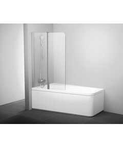 Купить Шторка для ванны Ravak 10° 10CVS2 100x150 профиль полированный алюминий, стекло прозрачное, левая (7qla0c03z1) по цене 50490 руб., в Санкт-Петебруге в интернет магазине 100-Систем, а также дургие товары RAVAK из раздела Стеклянные шторки для ванн и Сантехника