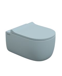 Купить Унитаз Berges Ego XL 083229 подвесной, безободковый, с сиденьем микролифт, цвет голубой матовый (083229) по цене 24990 руб., в Санкт-Петебруге в интернет магазине 100-Систем, а также дургие товары BERGES из раздела Унитазы подвесные и Унитазы