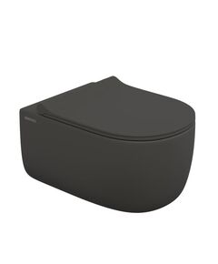 Купить Унитаз Berges Ego XL 083218 подвесной, безободковый, с сиденьем микролифт, цвет антрацит матовый (083218) по цене 37990 руб., в Санкт-Петебруге в интернет магазине 100-Систем, а также дургие товары BERGES из раздела Унитазы подвесные и Унитазы