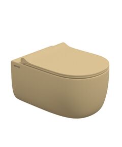 Купить Унитаз Berges Ego XL 083211 подвесной, безободковый, с сиденьем микролифт, цвет кашемир матовый (083211) по цене 36990 руб., в Санкт-Петебруге в интернет магазине 100-Систем, а также дургие товары BERGES из раздела Унитазы подвесные и Унитазы