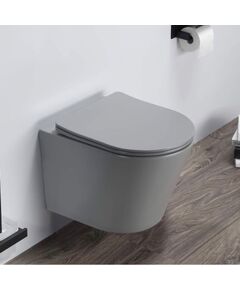 Купить Унитаз CeramaLux B2330-3MH подвесной Серый матовый с сиденьем Микролифт (B2330-3MH) по цене 22300 руб., в Санкт-Петебруге в интернет магазине 100-Систем, а также дургие товары CeramaLux из раздела Унитазы подвесные и Унитазы