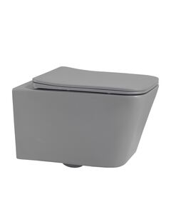 Купить Унитаз ABBER Rechteck AC1201MG подвесной серый матовый, безободковый (ac1201mg) по цене 22100 руб., в Санкт-Петебруге в интернет магазине 100-Систем, а также дургие товары ABBER из раздела Унитазы подвесные и Унитазы