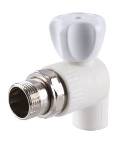 Купить 3242-vre-200c00 Kalde 20x 3/4" Кран шаровой разборный угловой с накидной гайкой для ППР труб под сварку (цвет белый) (3242-vre-200c00) по цене 1177 руб., в Санкт-Петебруге в интернет магазине 100-Систем, а также дургие товары  из раздела Фитинги белые полипропиленовые 20 и Трубы и фитинги белые полипропиленовые