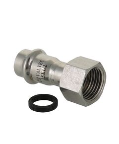 Купить Соединитель с накидной гайкой нерж. сталь 18х1/2" (vti.908.i.001804) по цене 542 руб., в Санкт-Петебруге в интернет магазине 100-Систем, а также дургие товары VALTEC из раздела Фитинги Valtec 18 и Трубы и фитинги Valtec