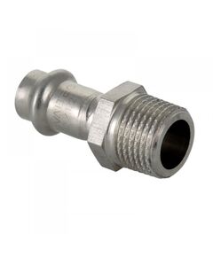 Купить Муфта Valtec пресс 35х1.1/4" НР, нерж. сталь (vti.901.i.003507) по цене 1135 руб., в Санкт-Петебруге в интернет магазине 100-Систем, а также дургие товары VALTEC из раздела Фитинги Valtec  35 и Трубы и фитинги Valtec