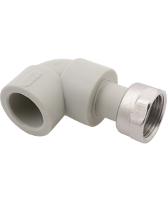 Купить FV PPR Колено 90° с накидной гайкой 20x1/2" (AA227020012) по цене 381.6 руб., в Санкт-Петебруге в интернет магазине 100-Систем, а также дургие товары FV-Plast из раздела Фитинги серые полипропиленовые 20 и Трубы и фитинги серые полипропиленовые