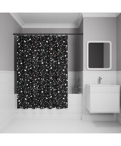 Купить Штора для ванной, 200x180 см, Полиэстер, черный, IDDIS, BT02P18i11 (BT02P18I11) по цене 700 руб., в Санкт-Петебруге в интернет магазине 100-Систем, а также дургие товары IDDIS из раздела Шторки для ванной и Карнизы Шторки Коврики