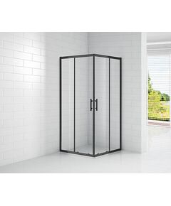 Купить Душевой уголок Cezares Eco 90x90 ECO-O-A-2 профиль Черный стекло прозрачное (eco-o-a-2-90-c-nero) по цене 42500 руб., в Санкт-Петебруге в интернет магазине 100-Систем, а также дургие товары CEZARES из раздела Душевые ограждения и Душевые кабины и ограждения