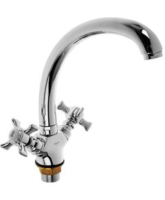 Купить Смеситель для кухни с гайкой, двухрычажный. Сатин (a4070a) по цене 2440 руб., в Санкт-Петебруге в интернет магазине 100-Систем, а также дургие товары Accoona из раздела Вентильные смесители и Смесители для кухни