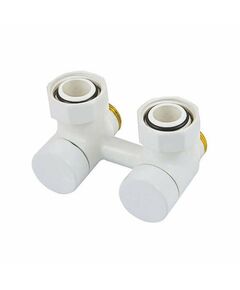 Купить Узел подключения 50 мм Белый Угловой (601000001) по цене 5760 руб., в Санкт-Петебруге в интернет магазине 100-Систем, а также дургие товары Schlosser из раздела Узлы для нижнего подключения радиаторов и Радиаторная арматура