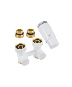 Купить Комплект узел нижнего подключения прямой, белый G 3/4 x 3/4 D=50 мм с термоголовкой MINI M30x1,5 + 2 Ниппеля 1/2x3/4 (600800055) по цене 6720 руб., в Санкт-Петебруге в интернет магазине 100-Систем, а также дургие товары Schlosser из раздела Радиаторные клапаны и Радиаторная арматура