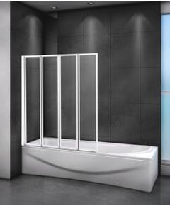 Купить Шторка на ванну Cezares Relax V-4 80х140 профиль Белый стекло прозрачное (relax-v-4-80/140-c-bi) по цене 14500 руб., в Санкт-Петебруге в интернет магазине 100-Систем, а также дургие товары CEZARES из раздела Стеклянные шторки для ванн и Сантехника
