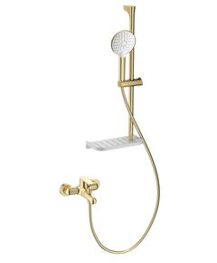 Купить Смеситель для ванны с душевым гарнитуром WONZON & WOGHAND ALFA, Брашированное золото (WW-AE3201-BG) (ww-ae3201-bg) по цене 20965 руб., в Санкт-Петебруге в интернет магазине 100-Систем, а также дургие товары WONZON & WOGHAND из раздела Смесители с коротким изливом и Смесители для ванны и душа