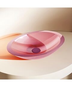 Купить Раковина накладная прозрачная ABBER Kristall AT2810Koralle розовая (at2810koralle) по цене 50400 руб., в Санкт-Петебруге в интернет магазине 100-Систем, а также дургие товары ABBER из раздела Накладные раковины и Раковины и пьедесталы