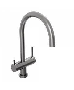 Купить Смеситель для кухни Abelsberg Aera AWF70029GM с возможностью подключения фильтра для воды, цвет космическая сталь, PVD покрытие (awf70029gm) по цене 18990 руб., в Санкт-Петебруге в интернет магазине 100-Систем, а также дургие товары Abelsberg из раздела Смесители с подключением фильтра и Смесители для кухни