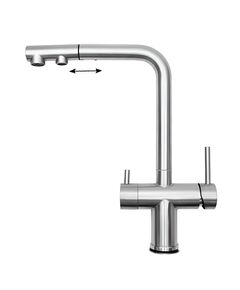 Купить Смеситель для кухни Osgard Balans Plus 35973 с подключением к фильтру и вытяжным изливом, никель (35973) по цене 14143 руб., в Санкт-Петебруге в интернет магазине 100-Систем, а также дургие товары Osgard из раздела Смесители с подключением фильтра и Смесители для кухни