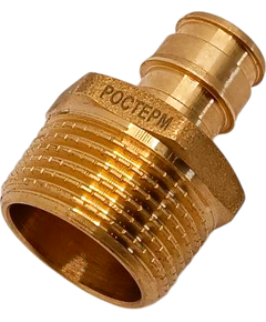 Купить Соединитель РОСТЕРМ Лайт 16х3/4"Н, латунь (Q&E), L16COUP34EXT (l16coup34ext) по цене 197 руб., в Санкт-Петебруге в интернет магазине 100-Систем, а также дургие товары РОСТерм из раздела Фитинги для труб из сшитого полиэтилена РОСТерм 16 и Трубы и фитинги из сшитого полиэтилена РОСТерм