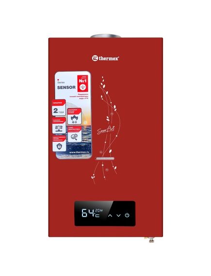 Купить Газовая колонка THERMEX S 20 MD (Art Red) (351112) по цене 15101.44 руб., в Санкт-Петебруге в интернет магазине 100-Систем, а также дургие товары THERMEX из раздела Газовые проточные водонагреватели и Газовые водонагреватели