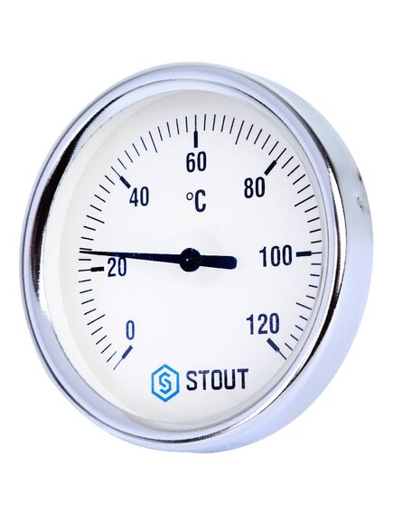 Купить STOUT SIM-003 Термометр биметаллический с погружной гильзой. Корпус Dn 80 мм, гильза 50 мм, резьба с самоуплотнением 1/2", 0...120°С (sim-0003-805015) по цене 856 руб., в Санкт-Петебруге в интернет магазине 100-Систем, а также дургие товары STOUT из раздела Термометры и Контрольно-измерительные приборы