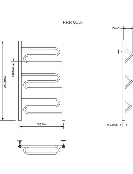 Купить Полотенцесушитель водяной Aquanet Paolo 800x500, хром (00266733) по цене 13300 руб., в Санкт-Петебруге в интернет магазине 100-Систем, а также дургие товары AQUANET из раздела Водяные полотенцесушители и Полотенцесушители