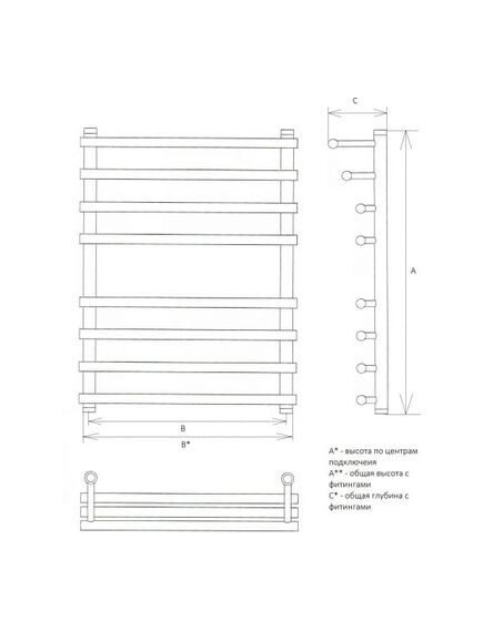 Купить Полотенцесушитель ДВИН F Primo 80/60 Водяной (4627086005871) по цене 23006 руб., в Санкт-Петебруге в интернет магазине 100-Систем, а также дургие товары Двин из раздела Водяные полотенцесушители и Полотенцесушители