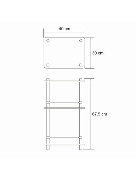 Купить K-4033 Напольная тройная полка  (k-4033) по цене 13030 руб., в Санкт-Петебруге в интернет магазине 100-Систем, а также дургие товары WasserKRAFT из раздела Полки для душа и Аксессуары для ванной комнаты