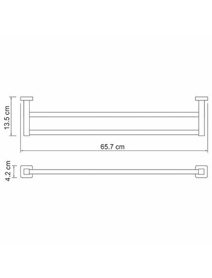 Купить Полотенцедержатель WasserKRAFT Lippe K-6540 двойной Хром (k-6540) по цене 4420 руб., в Санкт-Петебруге в интернет магазине 100-Систем, а также дургие товары WasserKRAFT из раздела Штанги для полотенец и Полотенцедержатели