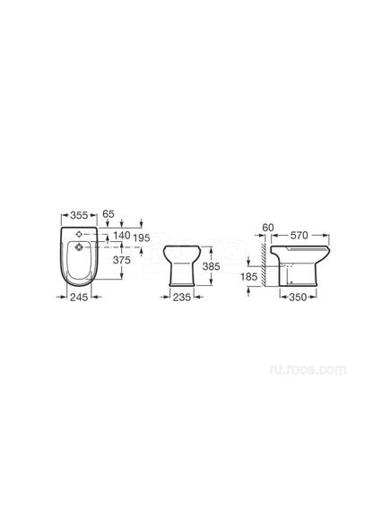 Купить Биде Roca Dama напольное 351324001 (351324001) по цене 21361.06 руб., в Санкт-Петебруге в интернет магазине 100-Систем, а также дургие товары ROCA из раздела Биде приставные и Биде и писсуары