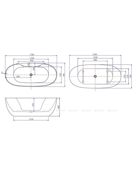 Купить Акриловая ванна Aquanet Family Sweet 170x78 155778GW Gloss Finish (155778gw) по цене 86572.5 руб., в Санкт-Петебруге в интернет магазине 100-Систем, а также дургие товары AQUANET из раздела Акриловые ванны и Ванны