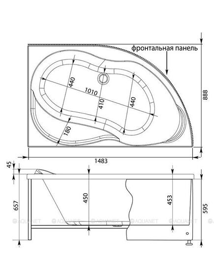 Купить Акриловая ванна Aquanet Graciosa 150x90 R (с каркасом) (205389) по цене 29860 руб., в Санкт-Петебруге в интернет магазине 100-Систем, а также дургие товары AQUANET из раздела Акриловые ванны и Ванны