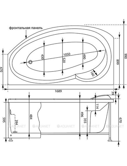 Купить Акриловая ванна Aquanet Jersey 170x90 L (с каркасом) (205405) по цене 28037 руб., в Санкт-Петебруге в интернет магазине 100-Систем, а также дургие товары AQUANET из раздела Акриловые ванны и Ванны