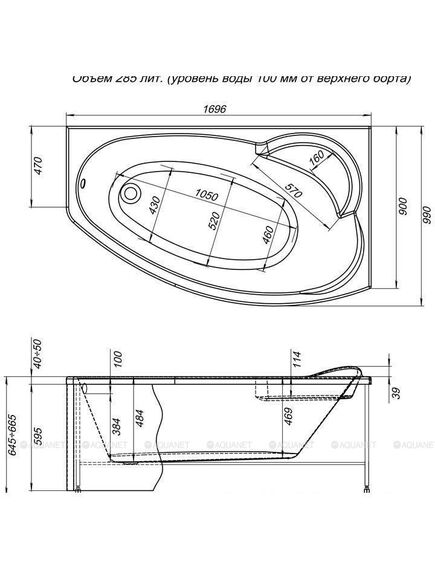 Купить Акриловая ванна Aquanet Jersey 170x90 R (с каркасом) (205329) по цене 28037 руб., в Санкт-Петебруге в интернет магазине 100-Систем, а также дургие товары AQUANET из раздела Акриловые ванны и Ванны