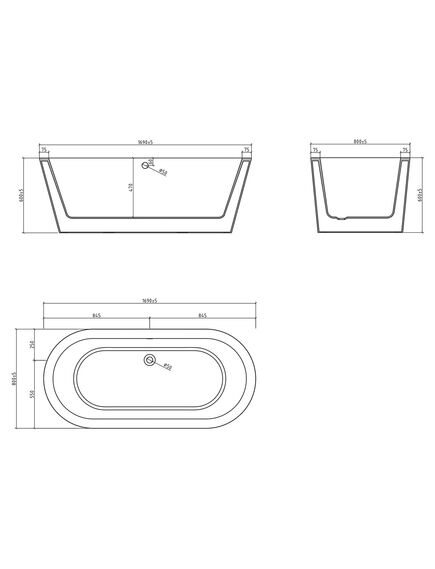 Купить Акриловая ванна BelBagno BB202-1700-800 170х80 без гидромассажа (bb202-1700-800) по цене 96400 руб., в Санкт-Петебруге в интернет магазине 100-Систем, а также дургие товары BelBagno из раздела Акриловые ванны и Ванны