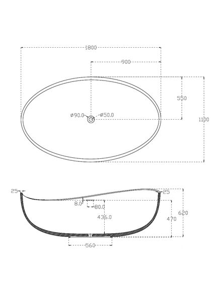 Купить Ванна акриловая Abber AB9239 1800х1100х620, без г/м, слив-перелив (ab9239) по цене 144900 руб., в Санкт-Петебруге в интернет магазине 100-Систем, а также дургие товары ABBER из раздела Акриловые ванны и Ванны