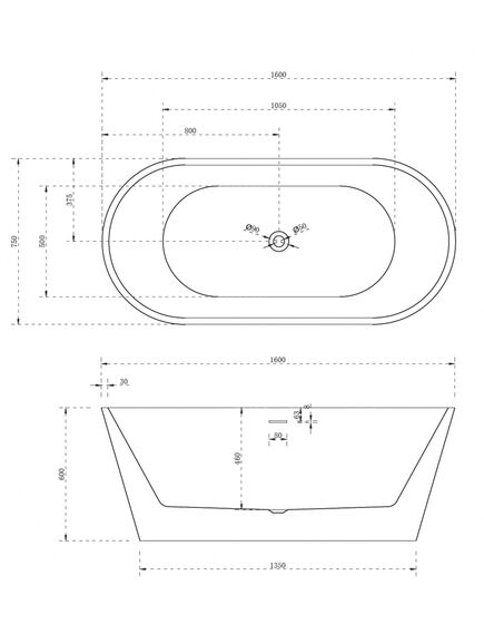 Купить Акриловая ванна ABBER AB9320-1.6 (ab9320-1.6) по цене 93240 руб., в Санкт-Петебруге в интернет магазине 100-Систем, а также дургие товары ABBER из раздела Акриловые ванны и Ванны