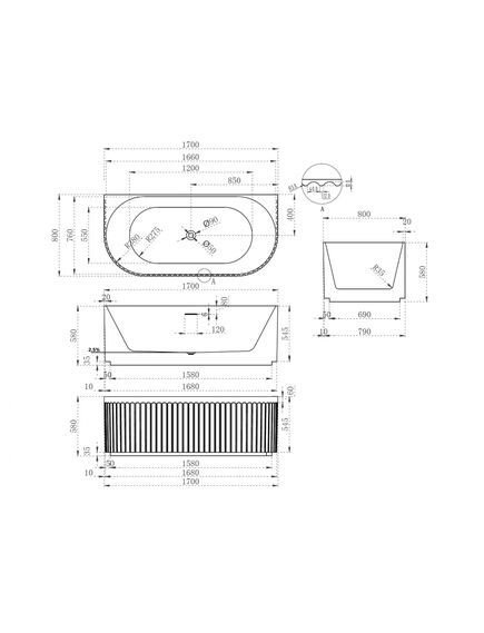 Купить Акриловая ванна ABBER AB9416-1.7 (ab9416-1.7) по цене 126000 руб., в Санкт-Петебруге в интернет магазине 100-Систем, а также дургие товары ABBER из раздела Акриловые ванны и Ванны