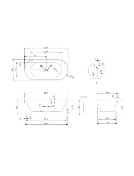 Купить Акриловая ванна ABBER AB9436-1.7 (ab9436-1.7) по цене 94500 руб., в Санкт-Петебруге в интернет магазине 100-Систем, а также дургие товары ABBER из раздела Акриловые ванны и Ванны