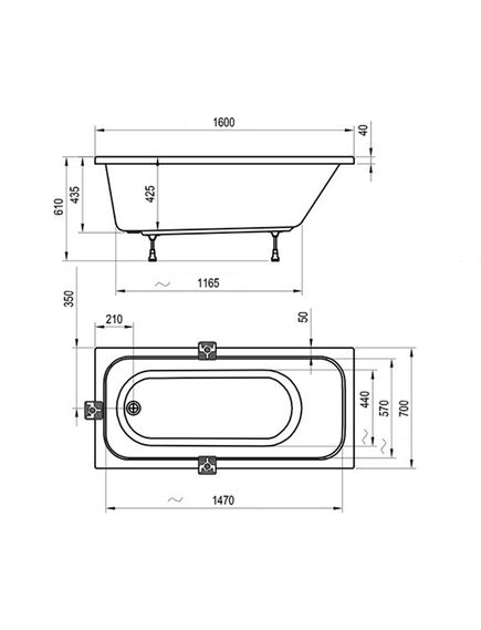 Купить Акриловая ванна Ravak Chrome 160x70 Белая (c731000000) по цене 50490 руб., в Санкт-Петебруге в интернет магазине 100-Систем, а также дургие товары RAVAK из раздела Акриловые ванны и Ванны