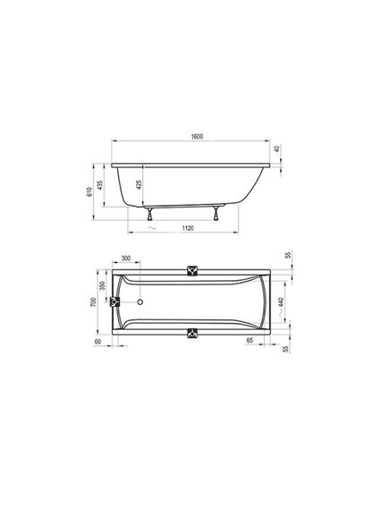 Купить Ванна CLASSIC 160x70 N белая (c531000000) по цене 36850 руб., в Санкт-Петебруге в интернет магазине 100-Систем, а также дургие товары RAVAK из раздела Акриловые ванны и Ванны