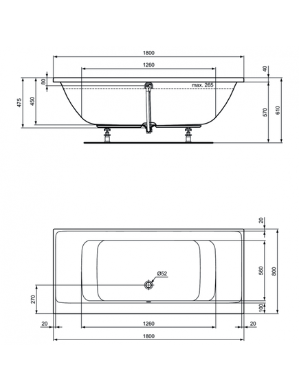 Купить Встраиваемая акриловая прямоугольная ванна 180х80 см Ideal Standard CONNECT AIR E106701 (e106701) по цене 65937.65 руб., в Санкт-Петебруге в интернет магазине 100-Систем, а также дургие товары IDEAL STANDARD из раздела Акриловые ванны и Ванны