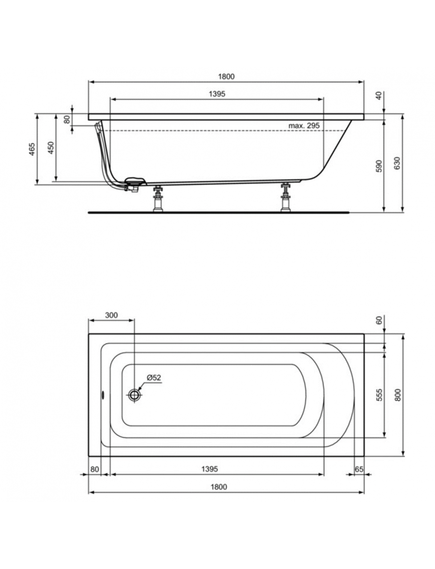 Купить Прямоугольная ванна 180х80 см Ideal Standard HOTLINE K274801 (k274801) по цене 41936.96 руб., в Санкт-Петебруге в интернет магазине 100-Систем, а также дургие товары IDEAL STANDARD из раздела Акриловые ванны и Ванны